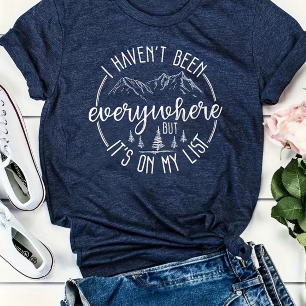 New! I Haven't Been Everywhere, But It's On My List t-shirt. Size XL